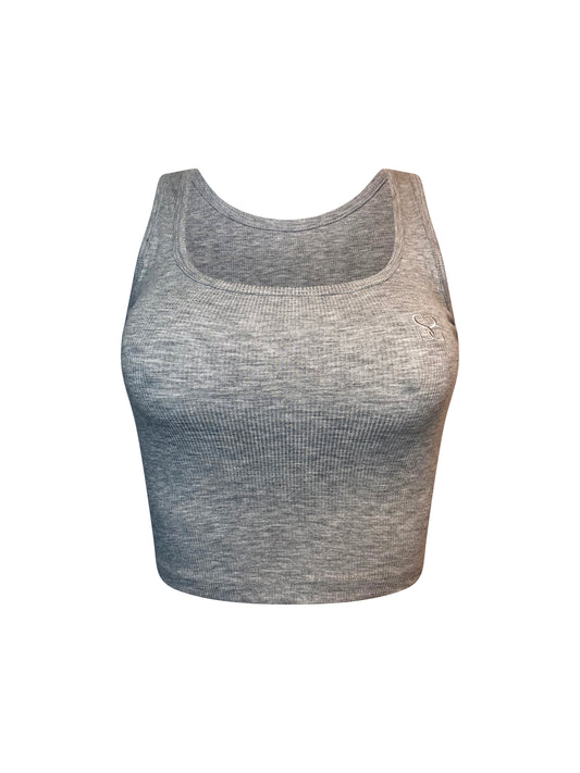 Sky Grey ribbed tank