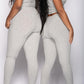 Sky Grey ribbed leggings